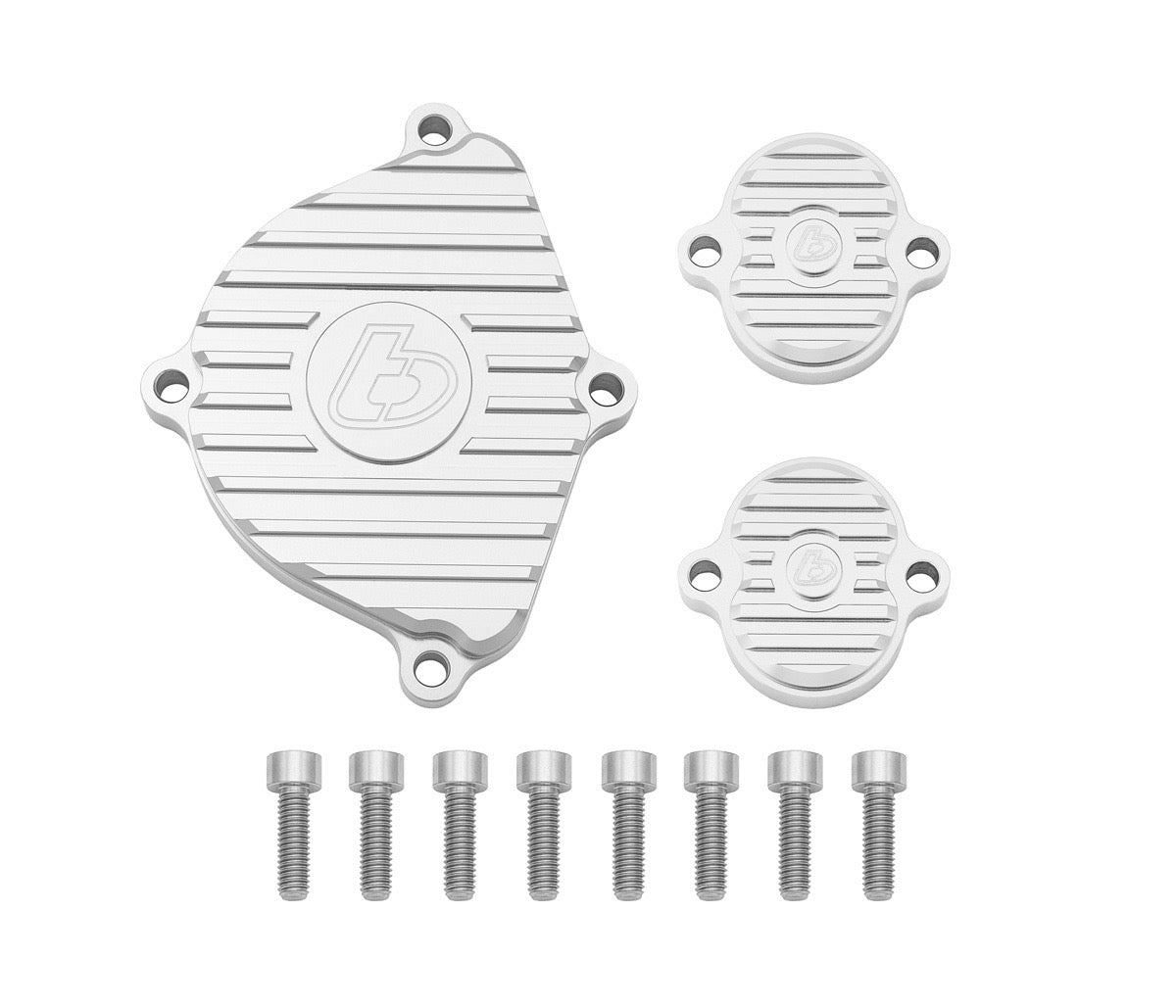 TB Parts Billet Head Covers, Silver w/Ti Hardware – KLX110 Z125